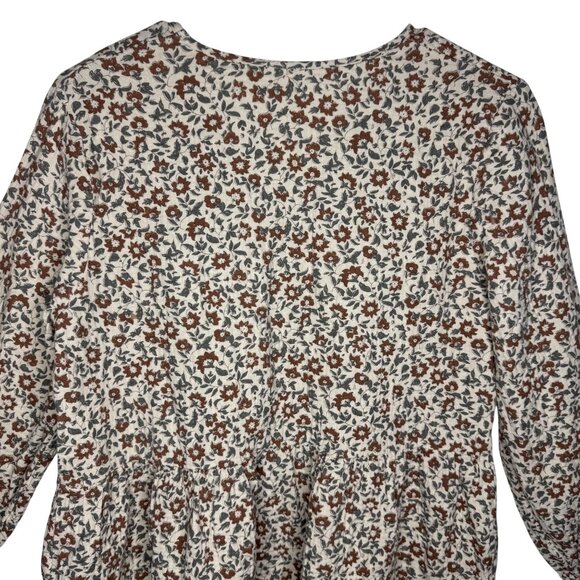 Rylee + Cru Prairie Stone vintage floral Pea plum boxy fit blouse Women's sz M - Picture 5 of 9